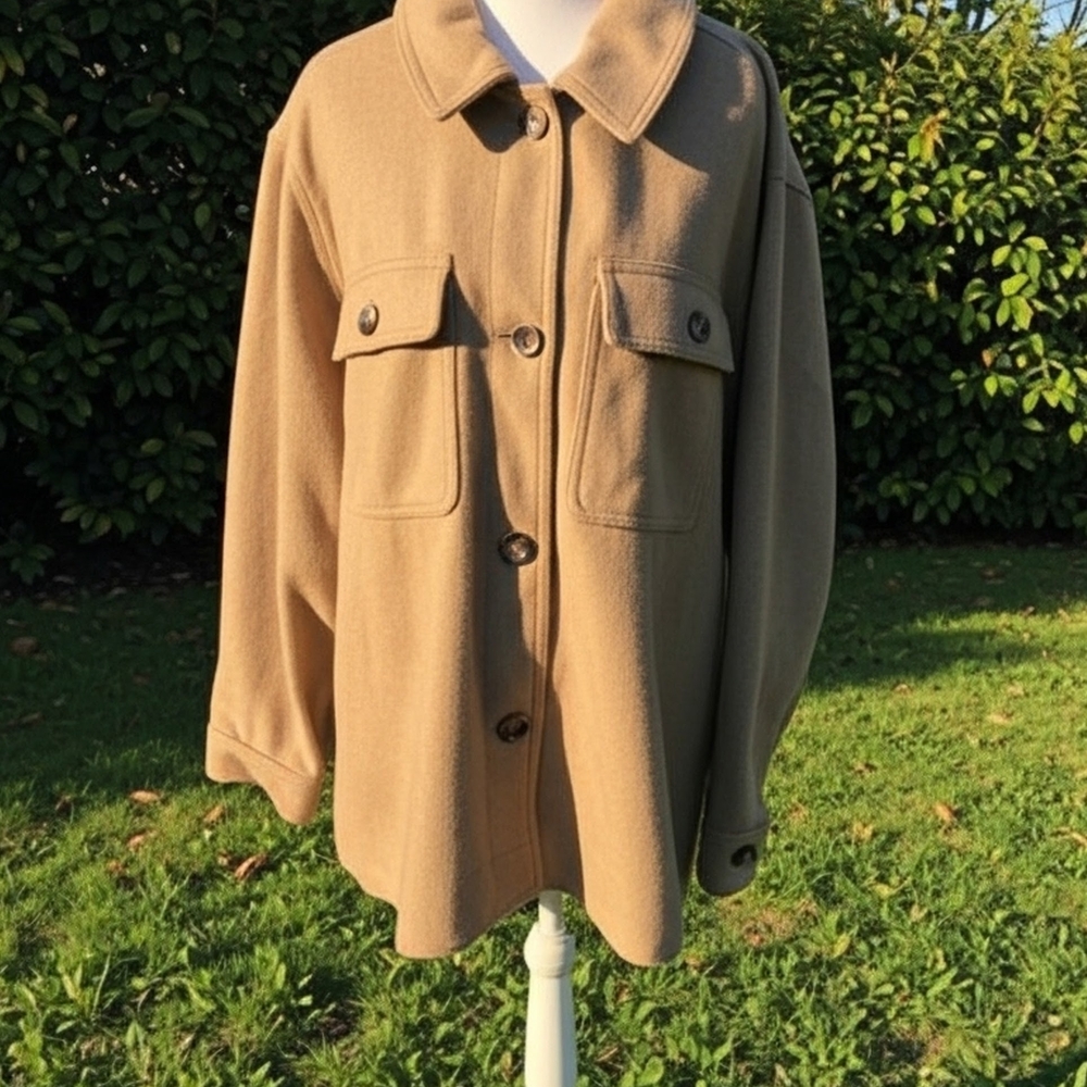 NWT Old Navy Women's Wool Shacket in Tan